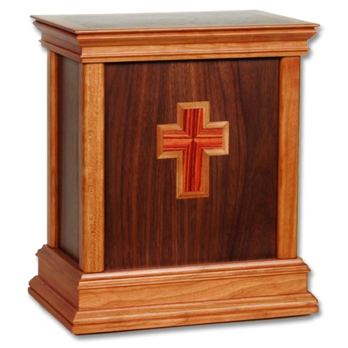 Cross Contemporary Wood Cremation Urn