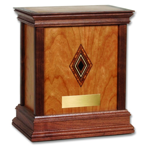 Diamond Contemporary Wood Cremation Urn