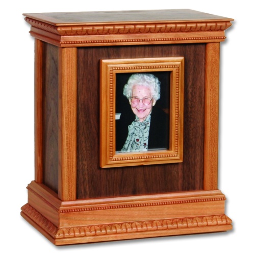 Framed Classic Wood Cremation Urn