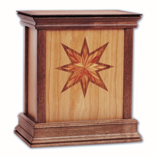 Star Contemporary Wood Cremation Urn