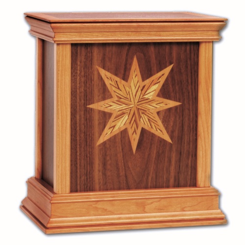 Star Contemporary Wood Cremation Urn