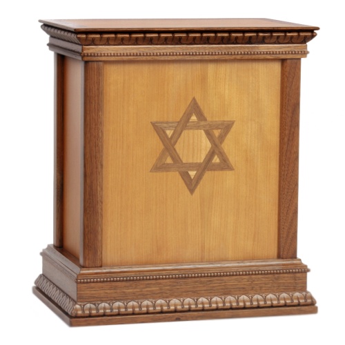 Star of David Classic Wood Cremation Urn