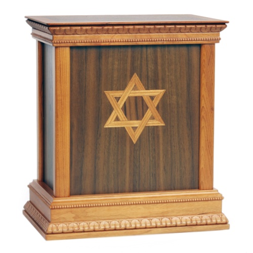 Star of David Classic Wood Cremation Urn