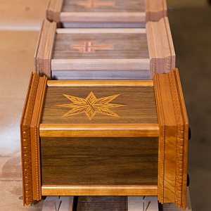 Handmade custom wood cremation urns and companion urns